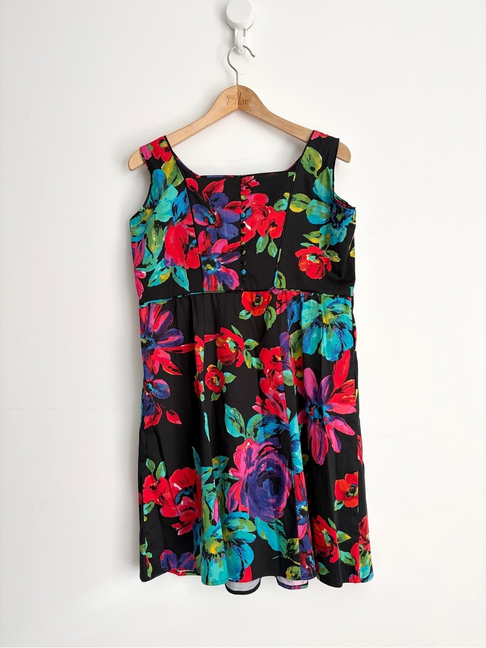 Tropical Floral Cotton Blend Fit and Flare Dress - Size 14 - NWT
